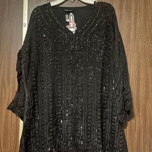 Indian/paki Shimmering Black Sequin Blouse & Gharara pants set for eid diwali